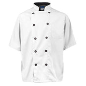 KNG 2124WHBKM Kng M Active Chef Coat Mens White/black Ss