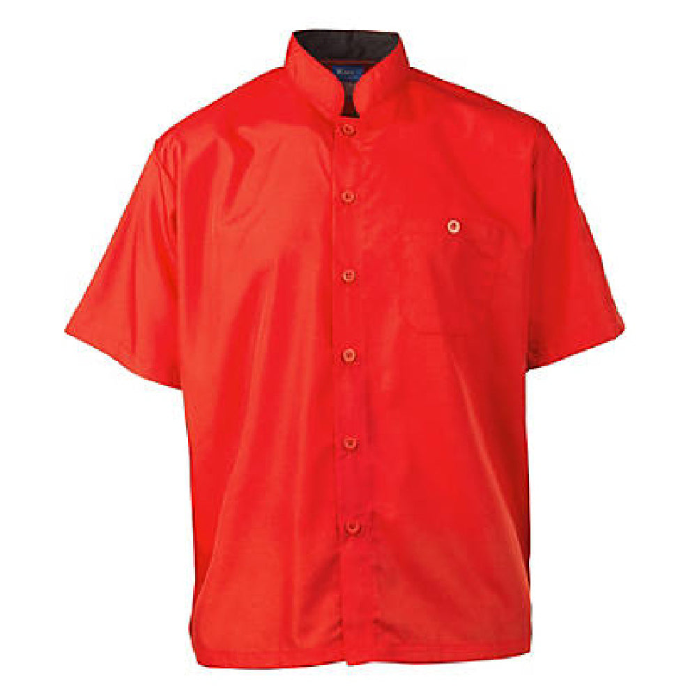 KNG 2126RDBKM Kng M Active Chef Shirt Mens Red/black Ss