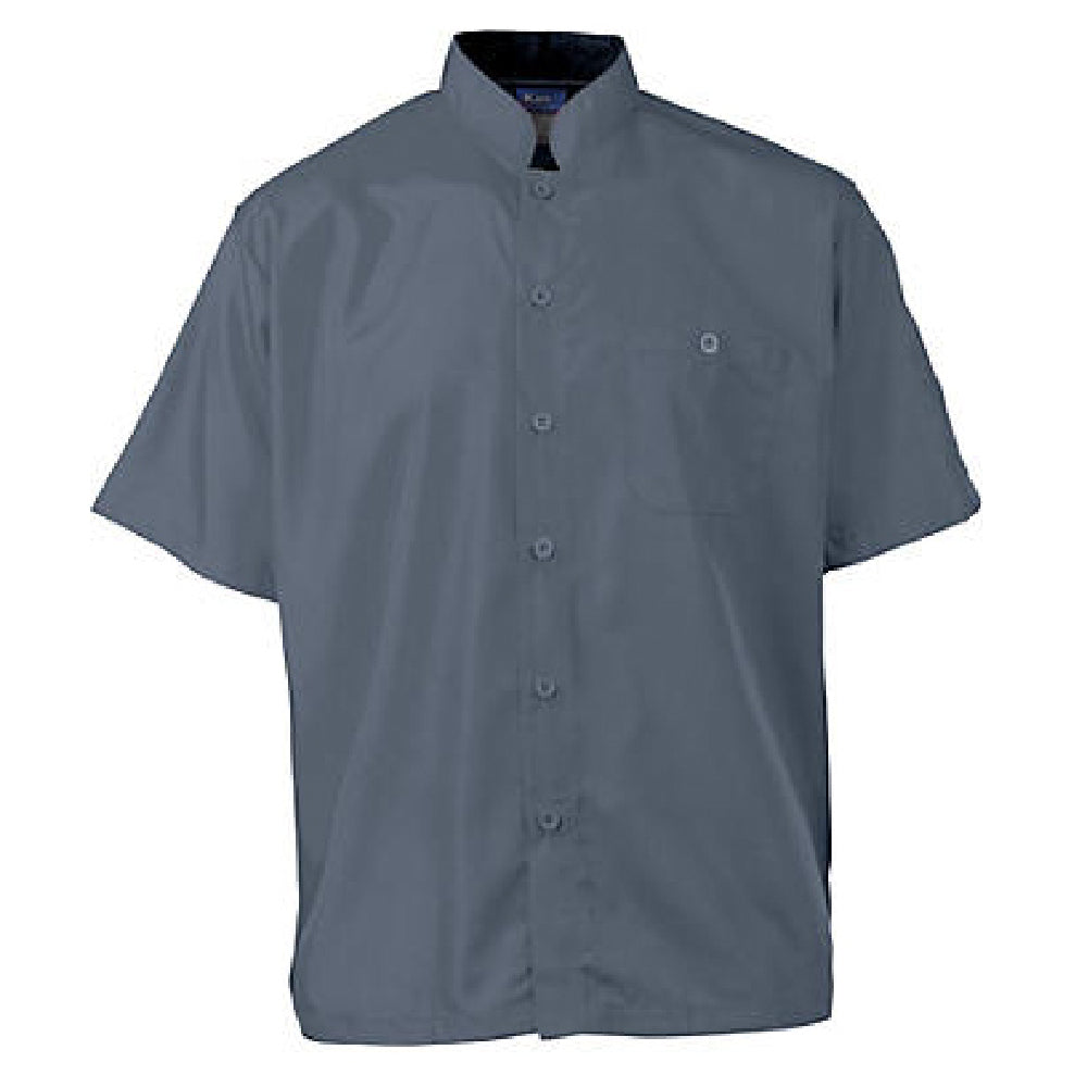 KNG 2126SLBKM Kng M Active Chef Shirt Mens Slate/black Ss