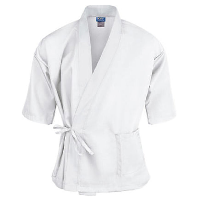 KNG 2129WHWHM Kng M Sushi Chef Coat White 3/4 Sleeve