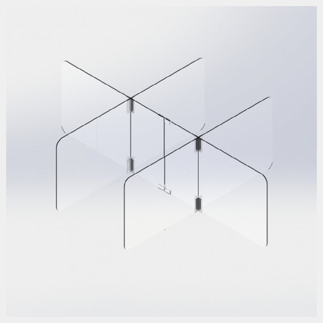 Tablecraft CWACRT72 Cafeteria Safety Shield 72" X 22" 1/4" Thick