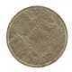 A round, bronze-colored coin featuring an intricate geometric pattern of intersecting lines and shapes, reminiscent of the textured designs found on a high-quality fiberglass tray such as a Serving Camtray. No text or numerals are visible.
