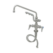 T&S Brass S-0201-U12-CR UltraRinse Stainless Steel Single Hole Deck Mount Mixing Faucet