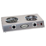 Cadco CDR-1T - Portable Double Hot Plate, Countertop, Electric