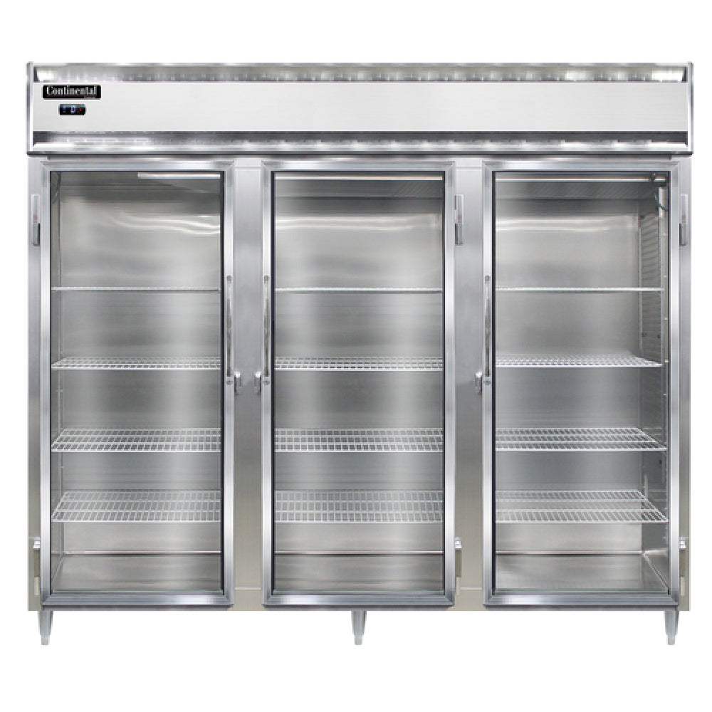 Continental Refrigerator DL3FE-SA-GD Designer Line Wide Freezer Reach-in 85-1/2"W