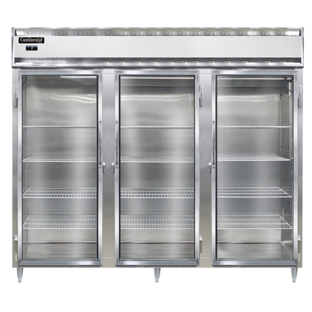 Continental Refrigerator DL3FE-SS-GD Designer Line Wide Freezer Reach-in 85-1/2"W