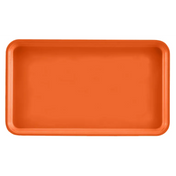 A rectangular, orange Camtray with slightly rounded corners, seen from above. This high-impact fiberglass tray features a raised edge, a smooth, glossy finish, and is dishwasher safe. The background is plain white.