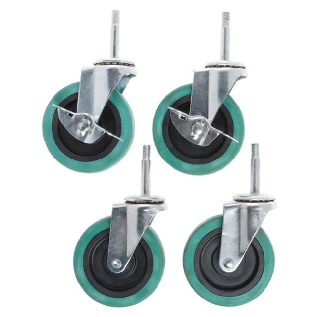 Hubert 34109 - Replacement Casters, For Utility Cart #18114,4" Dia., Swivel Stem