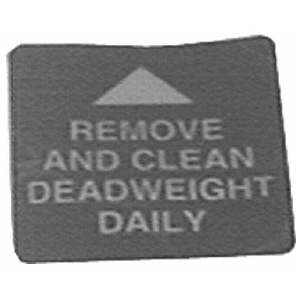 Henny Penny 16912 Decal Remove/clean Dead Weight Daily