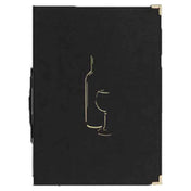 American Metalcraft MCCWLSBL Securit® Classic Sewn Wine Card 10" X 13" Faux Leather Finish With Gold Stamped Wine Bottle & Glass On Front Cover