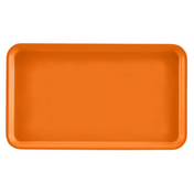 A rectangular orange Camtray with rounded corners and slightly raised edges, shown from above on a plain white background. This high-impact fiberglass tray features a smooth, glossy surface and is dishwasher safe for easy cleaning.