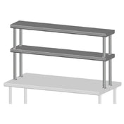 SPG TSD-18-10 - Universal Stainless Double Overshelf, 10" Wide, Stainless Steel (priced Per Linear Foot)