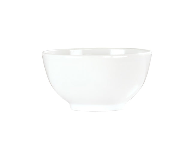 A plain, white 16 oz bowl with smooth, curved sides and a glossy finish is centered on a white background. The bowl is empty and has a simple, minimalist design.