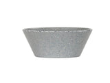 A gray, round, conical matte finish bowl with a wide rim and narrow base, featuring a speckled pattern of small white and darker gray dots across its surface. The empty Coronado bowl is set against a plain white background.