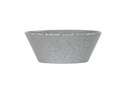 A gray, round, conical matte finish bowl with a wide rim and narrow base, featuring a speckled pattern of small white and darker gray dots across its surface. The empty Coronado bowl is set against a plain white background.