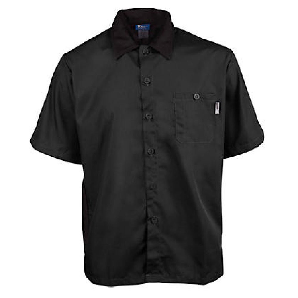 KNG 2240BKBKL Kng Lg Active Chef Shirt Black Ss