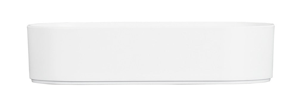 A plain, oval-shaped, white Hudson Bowl with a smooth surface and no visible handles or decorations, photographed against a white background. The melamine bowl features straight sides and a flat base, giving it a minimalist appearance.