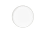 A plain, round, white Hudson Bowl viewed from above, centered on a white background. The bowl is empty with a smooth design and slight rim—dishwasher safe for easy cleaning.