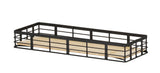 A rectangular Madison metal wire basket with black sides and an open grid pattern, featuring a flat, light-colored wooden base. The basket has no handles and is empty, set against a plain white background. Its reversible design adds versatile appeal.