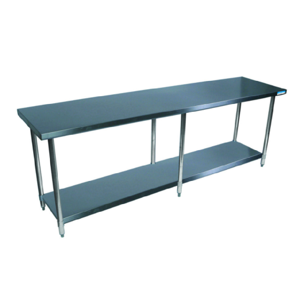 BK Resources SVT-1884 Work Table With Undershelf 84"W X 18"D X 34-3/4"H Turndown Edges On All Sides
