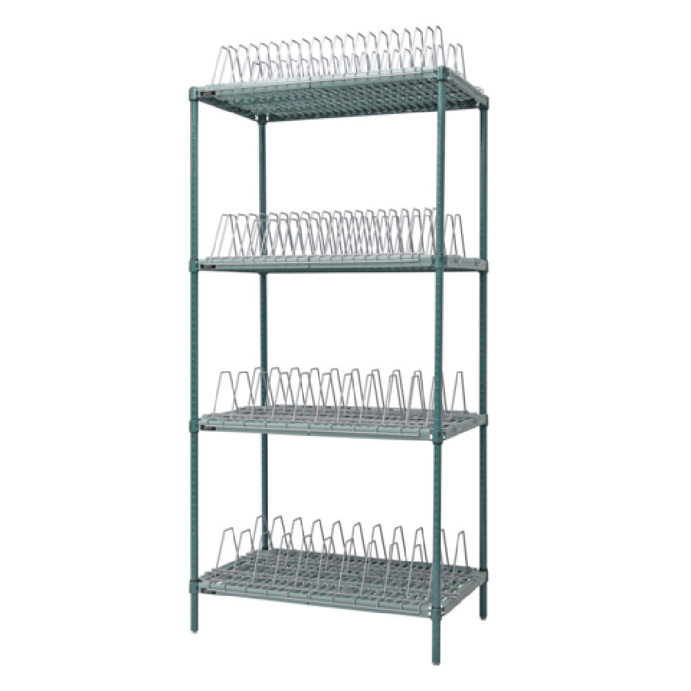 Quantum M2448W46DR Green Polymer Drying Rack Unit 48"W X 24"D X 69"H 1200 Lbs. Load Capacity