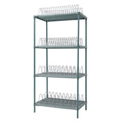 Quantum M2448W46DR Green Polymer Drying Rack Unit 48"W X 24"D X 69"H 1200 Lbs. Load Capacity