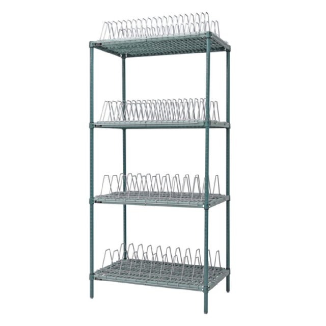 Quantum M2448W46DR Green Polymer Drying Rack Unit 48"W X 24"D X 69"H 1200 Lbs. Load Capacity