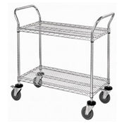 Quantum WRC-1848GY-2 Utility Cart 48"W X 18"D X 37-1/2"H (2) Wire Shelves