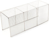 A small, rectangular silver metal mesh organizer with three horizontal compartments and clean, straight edges. Made from fine, see-through mesh, this Town Equipment Sink Frame Insert rests against a plain white background.