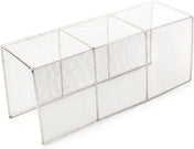A small, rectangular silver metal mesh organizer with three horizontal compartments and clean, straight edges. Made from fine, see-through mesh, this Town Equipment Sink Frame Insert rests against a plain white background.