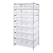 Quantum WR8-950CL Bin Wire Shelving System 36"W X 24"D X 74"H Overall Size 800 Lb. Capacity Per Shelf