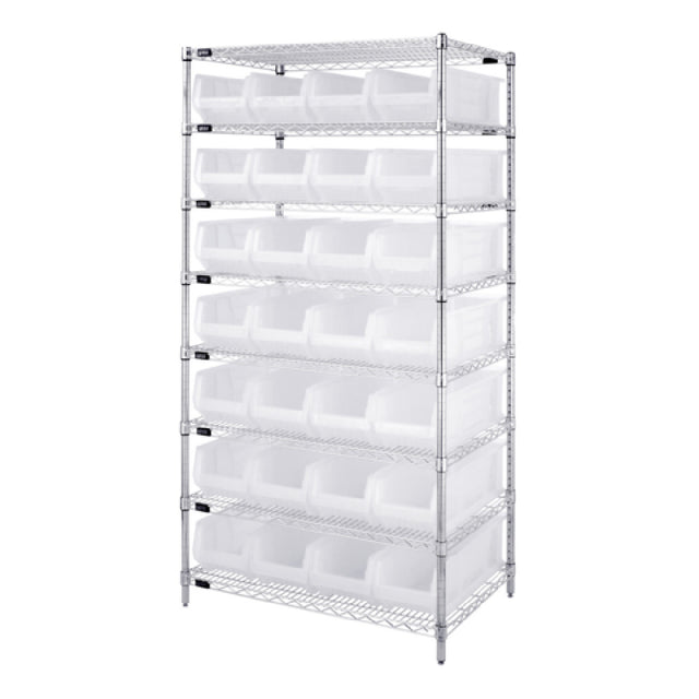 Quantum WR8-950CL Bin Wire Shelving System 36"W X 24"D X 74"H Overall Size 800 Lb. Capacity Per Shelf