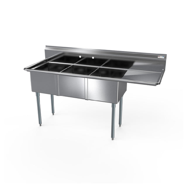 NBR Equipment 3SG-182414R24 Economy Sink Three-compartment 80-1/2"W X 29-1/2"D X 43-3/4"H Overall Size