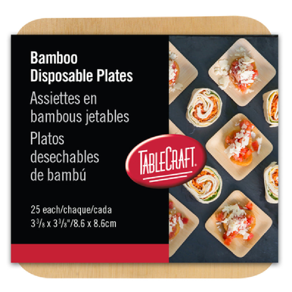 TableCraft Products BAMDSP35 - Cash & Carry Disposable Plate, 3-1/2" X 3-1/2", Square