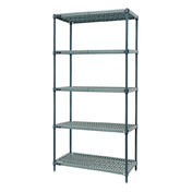 Quantum WR74-1460WPM-5 Wire Plastic Mat Shelving Unit Stationary 5-tier