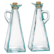 Tablecraft 617 Marbella™ Dispenser 12 Oz. Green Tint Glass Pyramid Bottle With Handle (dishwasher Safe)