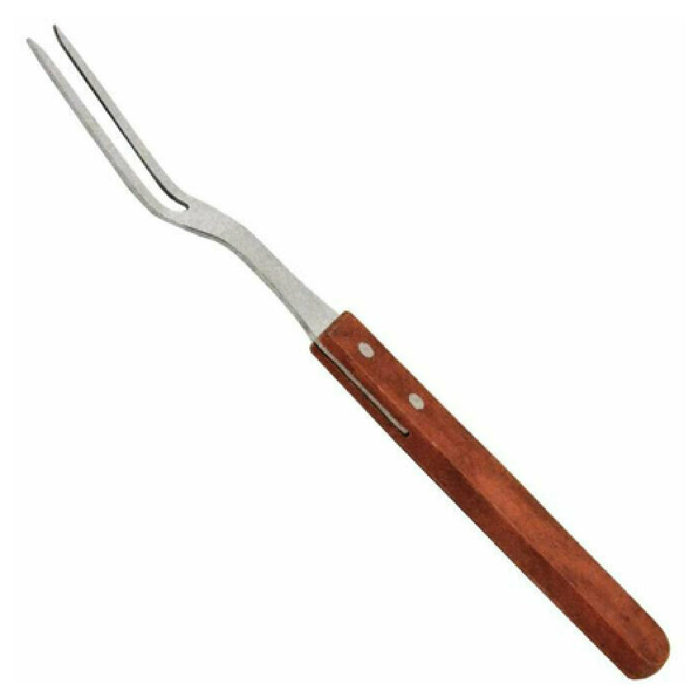 Omcan 80495 (80495) Pot Fork 13" O.A. Stainless Steel Tines With Short Wooden Handle
