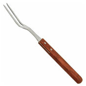Omcan 80495 (80495) Pot Fork 13" O.A. Stainless Steel Tines With Short Wooden Handle