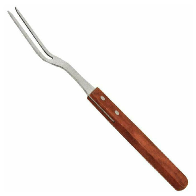 Omcan 80495 (80495) Pot Fork 13" O.A. Stainless Steel Tines With Short Wooden Handle