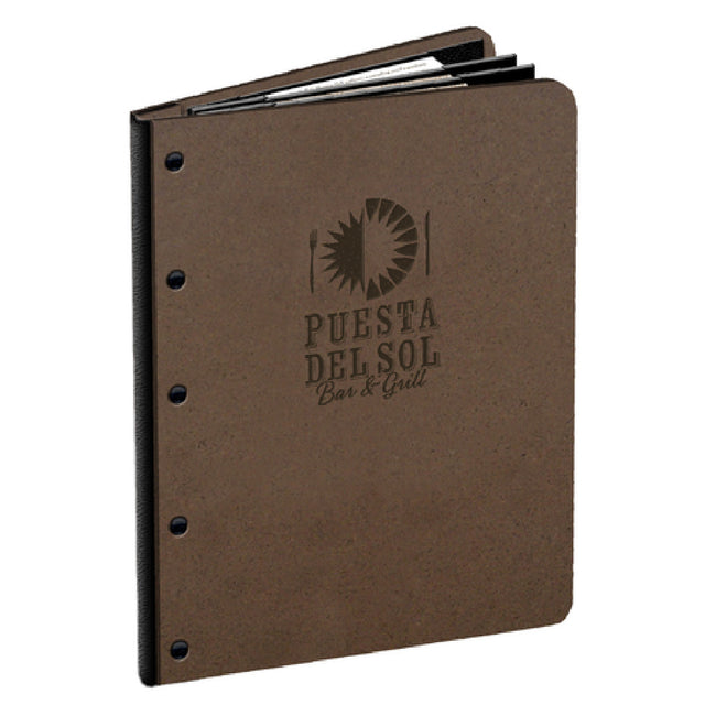 Menu Solutions HB60C Menu Cover Holds 8-1/2" X 11" Inserts Quad Booklet With 6 Views