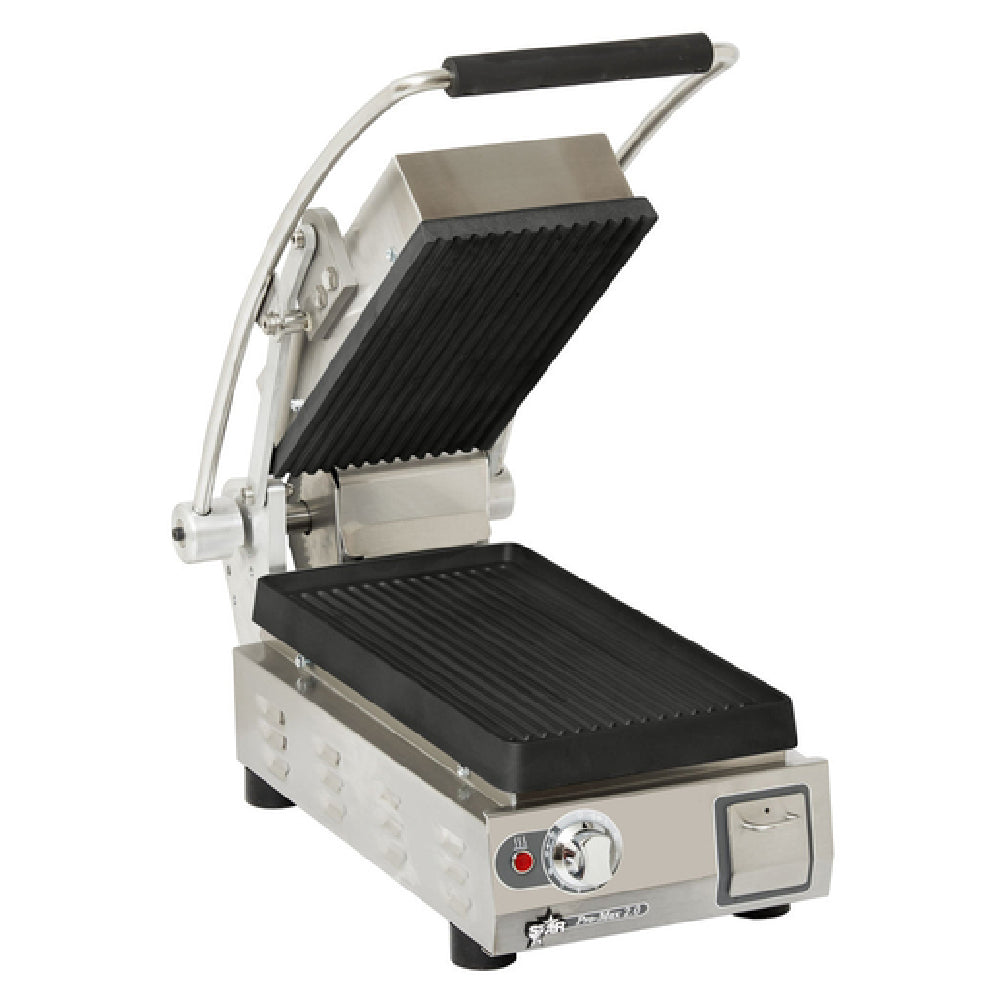 Star PGT7IA-120V Pro-Max 2.0® Sandwich Grill 7.5" W X 14.2"D Grooved Cast Iron Cooking Surface