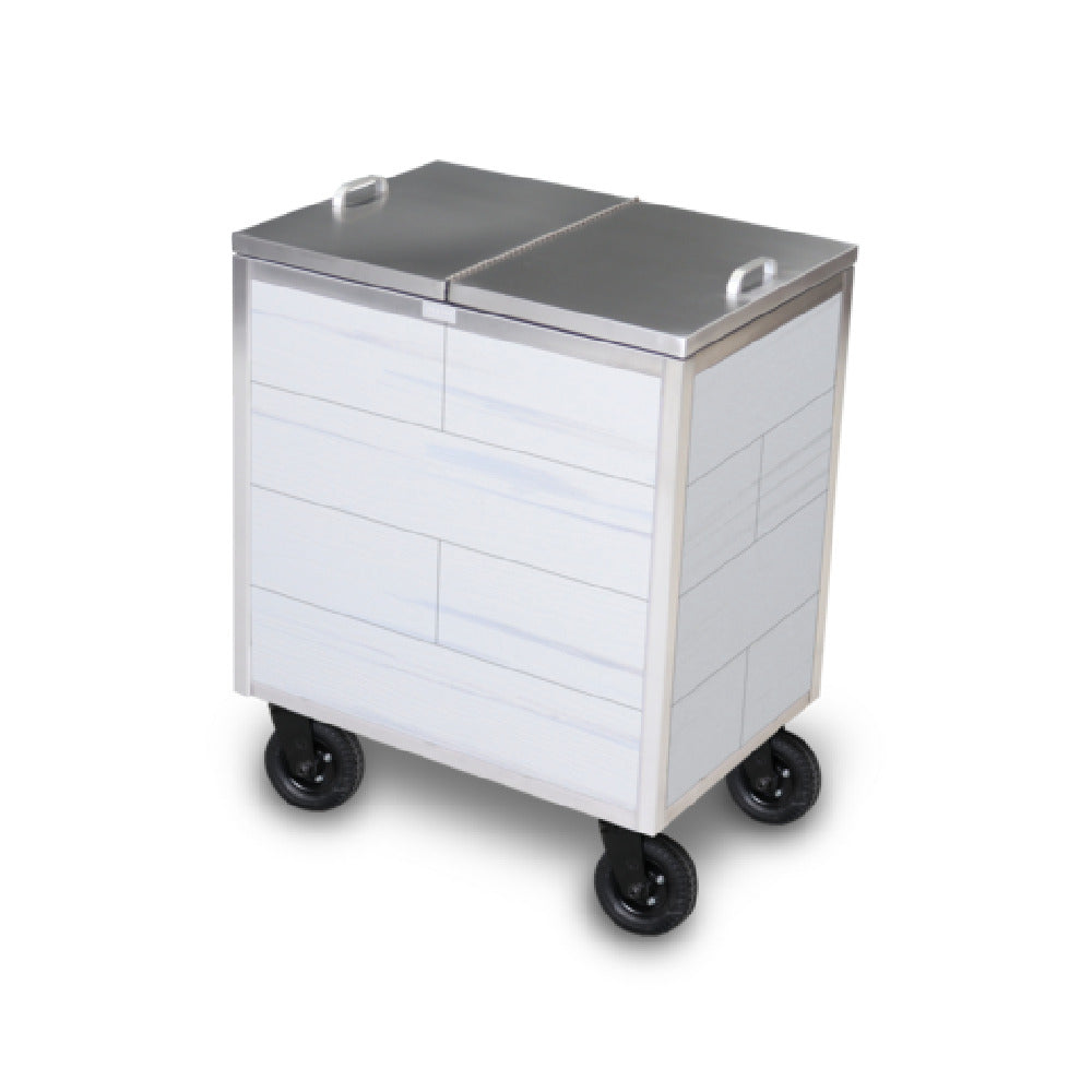 Forbes Industries 3720 Glacier Outdoor Ice Restock Cart 18-1/2"W X 26”L X 33-1/4”H Woodgrain HDPE Panels Finished Cabinet