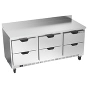 Beverage Air WTRD72AHC-6 Worktop Refrigerator Three-section 35-1/2" Working Height