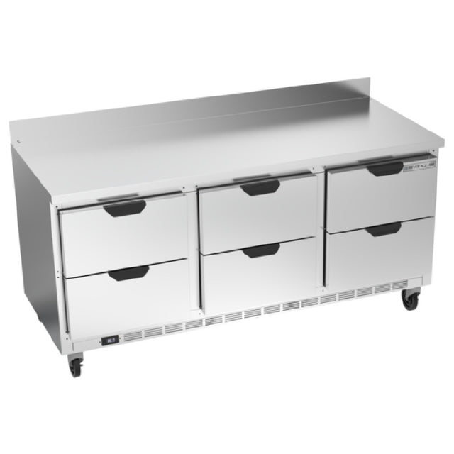 Beverage Air WTRD72AHC-6 Worktop Refrigerator Three-section 35-1/2" Working Height