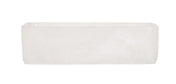 A rectangular, translucent white resin container with smooth surfaces and rounded edges. The bowl appears empty and is photographed against a plain white background.