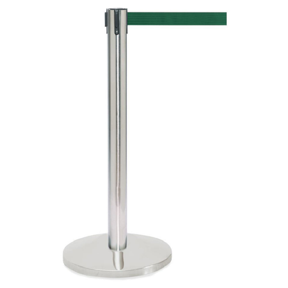 Hubert 80523 - Stanchion, Includes: (1) 40"H Post, (1) 14" Dia. Flat 30 Lb. Base With Protective Rubber Floor Guards & (1) 7' Green Belt
