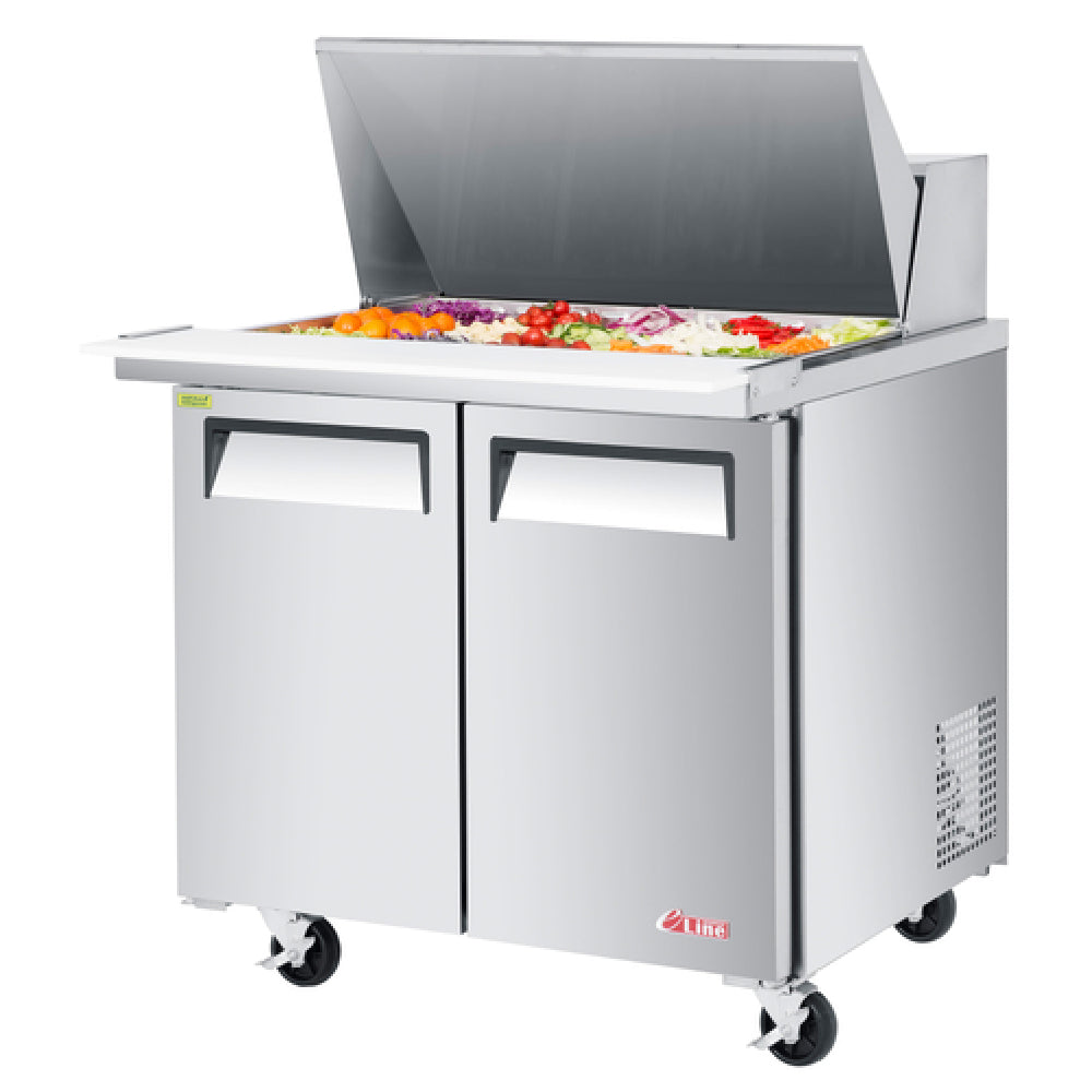 Turbo Air EST-36-N6-V E-line Sandwich/Salad Unit Two Section 36-3/8"W X 30"D X 37"H