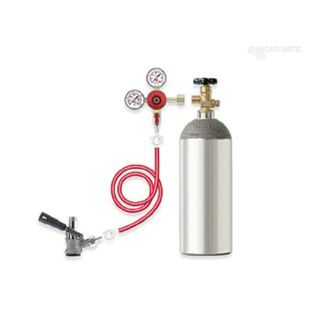 Micro Matic TK Keg Tapping Kit Includes: 5 Lb. Aluminum Cylinder (empty) Dual Gauge CO2 Regulator With 3/8" O.D. Outlet Barb & Shutoff