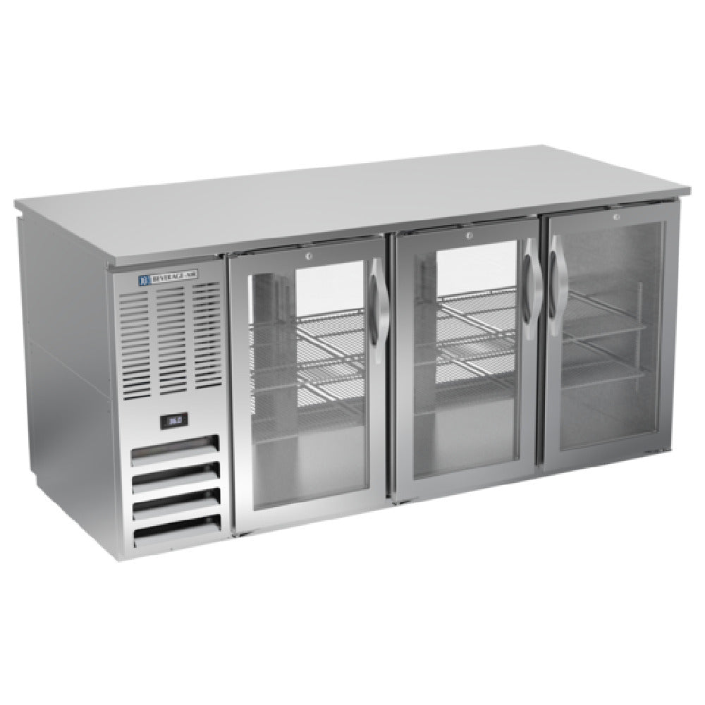 Beverage Air BB72HC-FG-PT-S - Refrigerated Open Food Rated Back Bar Pass-Thru Storage Cabinet