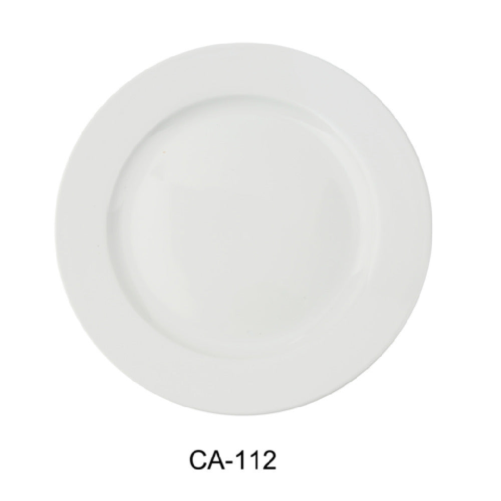 Yanco CA-112 Cambria Dinner Plate 12" Dia. X 1-1/8"H Porcelain With Aluminum